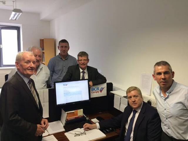 Minister Pat Breen at BCR Complys office in Sligo